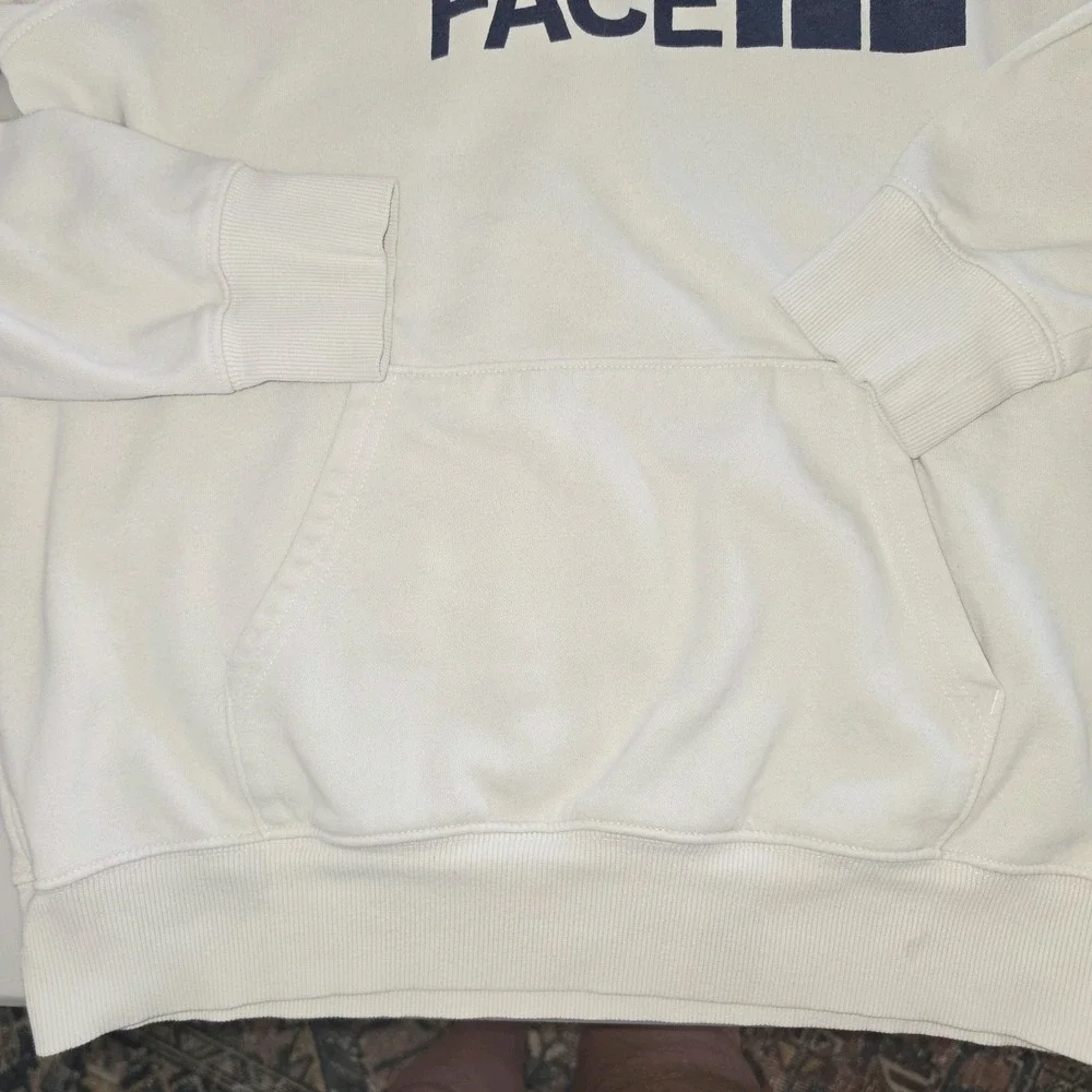 The North Face Mens Off White Vertical Half Dome Logo Pullover Hoodie Size M